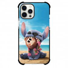Lilo & Stitch Phone Case For iPhone Samsung Galaxy Pixel OnePlus Vivo Xiaomi Asus Sony Motorola Nokia - Stitch Biting Monster On The Beach Background