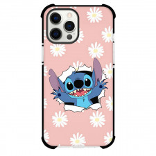 Lilo & Stitch Phone Case For iPhone Samsung Galaxy Pixel OnePlus Vivo Xiaomi Asus Sony Motorola Nokia - Stitch Surprise With Floral Background Cartoon Art