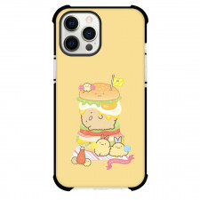 Sumikko Gurashi Tonkatsu Phone Case For iPhone Samsung Galaxy Pixel OnePlus Vivo Xiaomi Asus Sony Motorola Nokia - Sumikko Gurashi Tonkatsu Burger On Orange Background