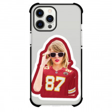 Taylor Swift And Travis Kelce Team Swelce Phone Case For iPhone Samsung Galaxy Pixel OnePlus Vivo Xiaomi Asus Sony Motorola Nokia - Taylor Swift With Sunglasses And Travis Kelce Jersay Sticker