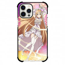 Sword Art Online Asuna Phone Case For iPhone Samsung Galaxy Pixel OnePlus Vivo Xiaomi Asus Sony Motorola Nokia - Asuna Pose Pink Yellow Background
