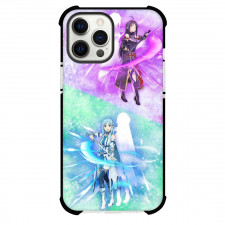 Sword Art Online Asuna & Yuuki Phone Case For iPhone Samsung Galaxy Pixel OnePlus Vivo Xiaomi Asus Sony Motorola Nokia - Asuna & Yuuki Violet and Blue Splash Background