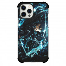 Sword Art Online Kirito Phone Case For iPhone Samsung Galaxy Pixel OnePlus Vivo Xiaomi Asus Sony Motorola Nokia - Kirito With Powers Neon Blue Black Background