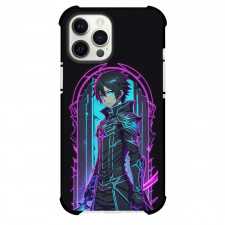 Sword Art Online Kirito Phone Case For iPhone Samsung Galaxy Pixel OnePlus Vivo Xiaomi Asus Sony Motorola Nokia - Kirito Standing Pose Neon Background