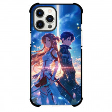 Sword Art Online Kirito & Asuna Phone Case For iPhone Samsung Galaxy Pixel OnePlus Vivo Xiaomi Asus Sony Motorola Nokia - Kirito & Asuna Back To Back Pose Illustration