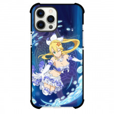 Sword Art Online Leafa Phone Case For iPhone Samsung Galaxy Pixel OnePlus Vivo Xiaomi Asus Sony Motorola Nokia - Leafa Winking Blue Bubbles Background