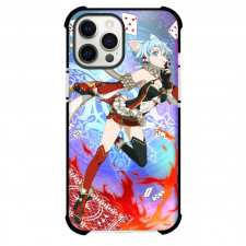 Sword Art Online Sinon Phone Case For iPhone Samsung Galaxy Pixel OnePlus Vivo Xiaomi Asus Sony Motorola Nokia - Sinon Flashes Cards Background