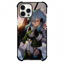 Sword Art Online Sinon Phone Case For iPhone Samsung Galaxy Pixel OnePlus Vivo Xiaomi Asus Sony Motorola Nokia - Sinon Holding Weapon And Bullet Pose