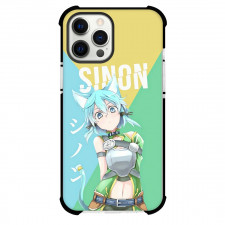 Sword Art Online Sinon Phone Case For iPhone Samsung Galaxy Pixel OnePlus Vivo Xiaomi Asus Sony Motorola Nokia - Sinon Portrait Yellow Green Blue Background