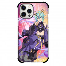 Sword Art Online Sinon Phone Case For iPhone Samsung Galaxy Pixel OnePlus Vivo Xiaomi Asus Sony Motorola Nokia - Sinon Smiling Violet Outfit Violet Flare Illustration