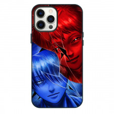 The Summer Hikaru Died Phone Case For iPhone Samsung Galaxy Pixel OnePlus Vivo Xiaomi Asus Sony Motorola Nokia - Yoshiki Tsujinaka And Hikaru Indo Red And Blue Crack Portrait