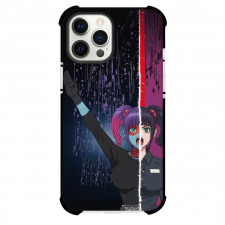 Tojima Wants To Be A Kamen Rider Yukarisu Phone Case For iPhone Samsung Galaxy Pixel OnePlus Vivo Xiaomi Asus Sony Motorola Nokia - Yukarisu Dual Identity Digital Glitch Purple Matrix Rain Poster