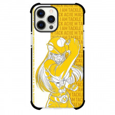 Tojima Wants To Be A Kamen Rider Yuriko Okada Phone Case For iPhone Samsung Galaxy Pixel OnePlus Vivo Xiaomi Asus Sony Motorola Nokia - Yuriko Okada Yellow Masked Tackle Pattern Text Bold Shonen Manga Poster