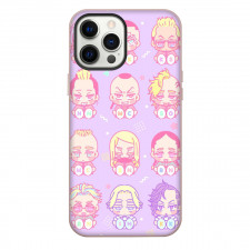 Tokyo Revengers Phone Case For iPhone Samsung Galaxy Pixel OnePlus Vivo Xiaomi Asus Sony Motorola Nokia - Characters Chibi In Pink Background