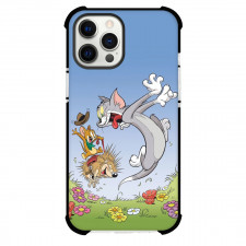 Tom and Jerry Phone Case For iPhone Samsung Galaxy Pixel OnePlus Vivo Xiaomi Asus Sony Motorola Nokia - Tom and Jerry Playing With Porcupine in The Garden Scene