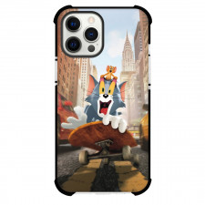 Tom and Jerry Phone Case For iPhone Samsung Galaxy Pixel OnePlus Vivo Xiaomi Asus Sony Motorola Nokia - Tom and Jerry Skateboarding In The City Illustration
