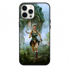 Tomb Raider Phone Case For iPhone Samsung Galaxy Pixel OnePlus Vivo Xiaomi Asus Sony Motorola Nokia - Lara Run Dino Illustration Art