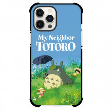 My Neighbor Totoro Phone Case For iPhone And Samsung Galaxy - Totoro Holding Umbrella On Grass Poster