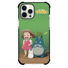 My Neighbor Totoro Phone Case For iPhone And Samsung Galaxy - My Neighbor Totoro Mei And Totoro Standing On Green Background