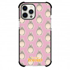 My Neighbor Totoro Phone Case For iPhone And Samsung Galaxy - My Neighbor Totoro Pattern Art On Pink Background