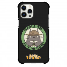 My Neighbor Totoro Phone Case For iPhone And Samsung Galaxy - My Neighbor Totoro Plant A Tree Save The Forest Logo On Black Background