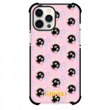 My Neighbor Totoro Susuwatari Phone Case For iPhone And Samsung Galaxy - Susuwatari Pattern Art On Pink Background