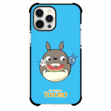 My Neighbor Totoro Phone Case For iPhone And Samsung Galaxy - Totoro Eating Watermelon On Blue Background