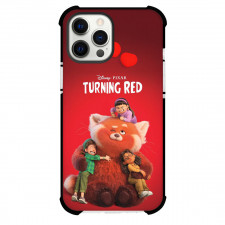 Turning Red Phone Case For iPhone Samsung Galaxy Pixel OnePlus Vivo Xiaomi Asus Sony Motorola Nokia - Turning Red Movie Characters On Red Background Poster