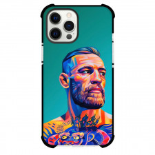 UFC Conor Mcgregor Phone Case For iPhone Samsung Galaxy Pixel OnePlus Vivo Xiaomi Asus Sony Motorola Nokia - Conor Mcgregor Side Portrait Wpap Art On Cyan Background