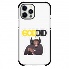 Youtuber Kai Cenat Phone Case For iPhone and Samsung Galaxy Devices - Kai Cenat God Did Sticker Art White Background