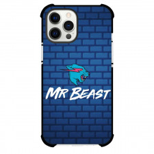 Youtuber MrBeast Phone Case For iPhone Samsung Galaxy Pixel OnePlus Vivo Xiaomi Asus Sony Motorola Nokia - MrBeast Logo Blue Wall Background