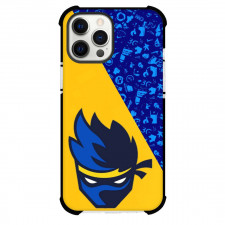 Youtuber Ninja Phone Case For iPhone Samsung Galaxy Pixel OnePlus Vivo Xiaomi Asus Sony Motorola Nokia - Ninja Logo Yellow Blue Background