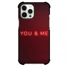 Valentines Day Phone Case For iPhone Samsung Galaxy Pixel OnePlus Vivo Xiaomi Asus Sony Motorola Nokia - Valentines Day Glowing You And Me Neon On Red Background
