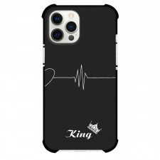 Valentines Day Phone Case For iPhone Samsung Galaxy Pixel OnePlus Vivo Xiaomi Asus Sony Motorola Nokia - Valentines Day Half Couple Pair Case Heart With ECG With King