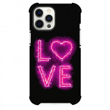 Valentines Day Phone Case For iPhone Samsung Galaxy Pixel OnePlus Vivo Xiaomi Asus Sony Motorola Nokia - Valentines Day Love On Pink Neon On Black Background