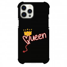 Valentines Day Phone Case For iPhone Samsung Galaxy Pixel OnePlus Vivo Xiaomi Asus Sony Motorola Nokia - Valentines Day Text Queen With Crown On Black Background