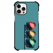Valentines Day Phone Case For iPhone Samsung Galaxy Pixel OnePlus Vivo Xiaomi Asus Sony Motorola Nokia - Valentines Day Traffic Lights On Heart Shape Left