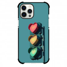 Valentines Day Phone Case For iPhone Samsung Galaxy Pixel OnePlus Vivo Xiaomi Asus Sony Motorola Nokia - Valentines Day Traffic Lights On Heart Shape Right