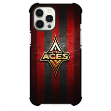 WNBA Las Vegas Aces Phone Case For iPhone Samsung Galaxy Pixel OnePlus Vivo Xiaomi Asus Sony Motorola Nokia - Las Vegas Aces Golden Logo On Metal Black Red Stripe Background