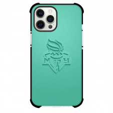 WNBA New York Liberty Phone Case For iPhone Samsung Galaxy Pixel OnePlus Vivo Xiaomi Asus Sony Motorola Nokia - New York Liberty 3D Logo On Cyan Background