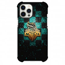 WNBA New York Liberty Phone Case For iPhone Samsung Galaxy Pixel OnePlus Vivo Xiaomi Asus Sony Motorola Nokia - New York Liberty Golden Logo On Glitter Background