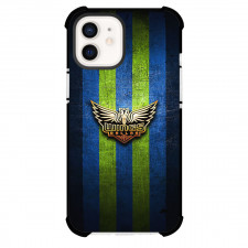 WNBA Dallas Wings Phone Case For iPhone Samsung Galaxy Pixel OnePlus Vivo Xiaomi Asus Sony Motorola Nokia - Dallas Wings Golden Logo On Green Blue Stripe Metal Background