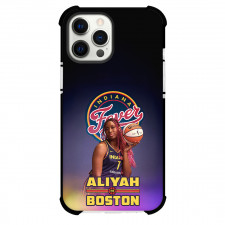 WNBA Aliyah Boston Indiana Fever Phone Case For iPhone Samsung Galaxy Pixel OnePlus Vivo Xiaomi Asus Sony Motorola Nokia - Aliyah Boston Holding Ball with Indiana Fever Logo on Purple Background