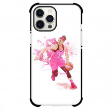 WNBA Candace Parker Phone Case For iPhone Samsung Galaxy Pixel OnePlus Vivo Xiaomi Asus Sony Motorola Nokia - Candace Parker Dribbling Pink Painting On White Background
