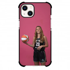 WNBA Sabrina Ionescu Phone Case For iPhone Samsung Galaxy Pixel OnePlus Vivo Xiaomi Asus Sony Motorola Nokia - Sabrina Ionescu Holing Basketball On Pink Background