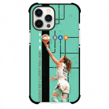 WNBA Sabrina Ionescu Phone Case For iPhone Samsung Galaxy Pixel OnePlus Vivo Xiaomi Asus Sony Motorola Nokia - Sabrina Ionescu NY Liberty Shooting On Cyan Background