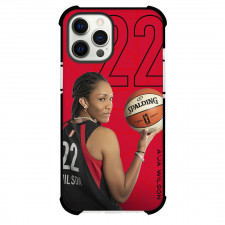 WNBA Aja Wilson Phone Case For iPhone Samsung Galaxy Pixel OnePlus Vivo Xiaomi Asus Sony Motorola Nokia - Aja Wilson 22 Holding Ball And Looking Back Poster