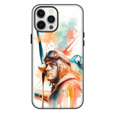 World War 1 Flying Aces Phone Case For iPhone Samsung Galaxy Pixel OnePlus Vivo Xiaomi Asus Sony Motorola Nokia - World War 1 Pilot Watercolor Portrait
