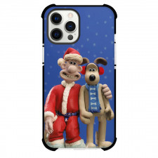 Wallace and Gromit Phone Case For iPhone Samsung Galaxy Pixel OnePlus Vivo Xiaomi Asus Sony Motorola Nokia - Celebrate the Christmas Art on Blue Backgound