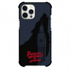 An American Werewolf In London Werewolf Phone Case For iPhone Samsung Galaxy Pixel OnePlus Vivo Xiaomi Asus Sony Motorola Nokia - Werewolf Silhouette On Grey Background